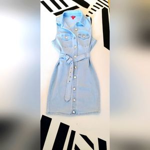 🔶GUESS🔶Button Down Mini Denim Sleeveless Dress Sz XS